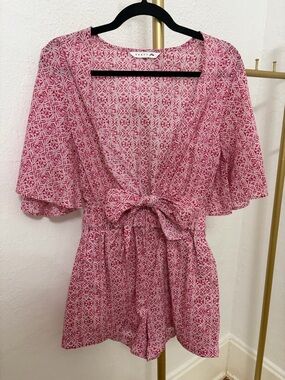 Rusty Pink Geometric Print Romper